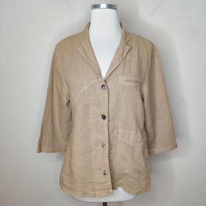 Women's Tan Linen Shacket